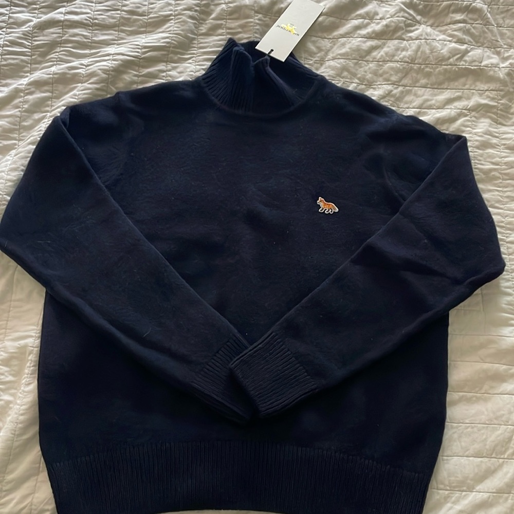 Maison Kitsune Navy Baby Fox Turtleneck XS
